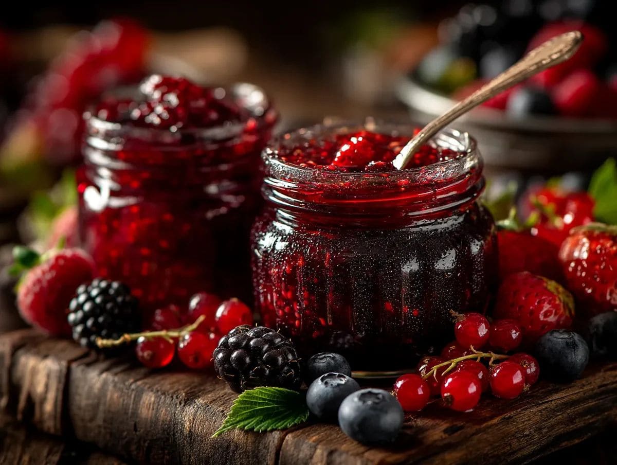 Owoce przechowywane jako dżemy